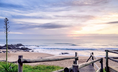 Beach at sunrise in Durban